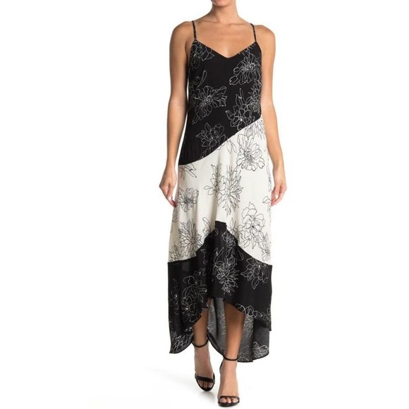 MELLODAY Floral Asymmetrical Hem Maxi Dress - Small - Picture 1 of 3